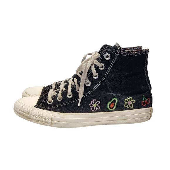 Converse Chuck Taylor All Star High Festival Embroidered Fruits Florals Size 10 - Picture 3 of 11